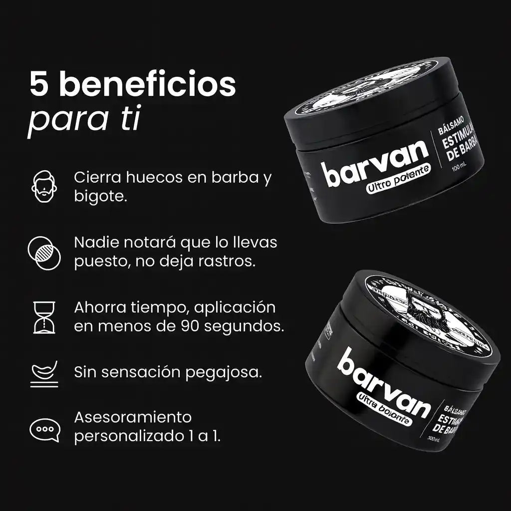 BARVAN™ - Bálsamo para Crecimiento de Barba (Minoxidil 20%)