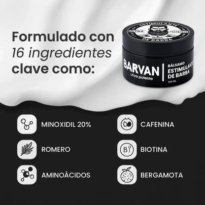 BARVAN™ - Bálsamo para Crecimiento de Barba (Minoxidil 20%)